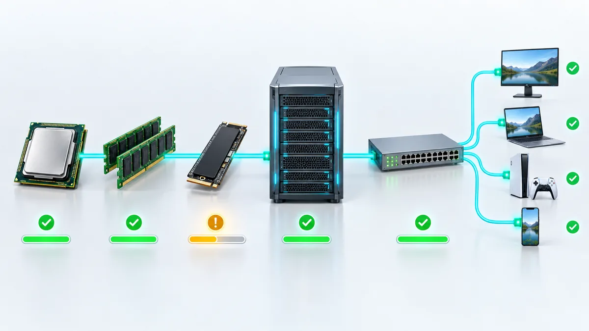 游戏服务器的CPU、内存、存储和网络共同决定运行体验
